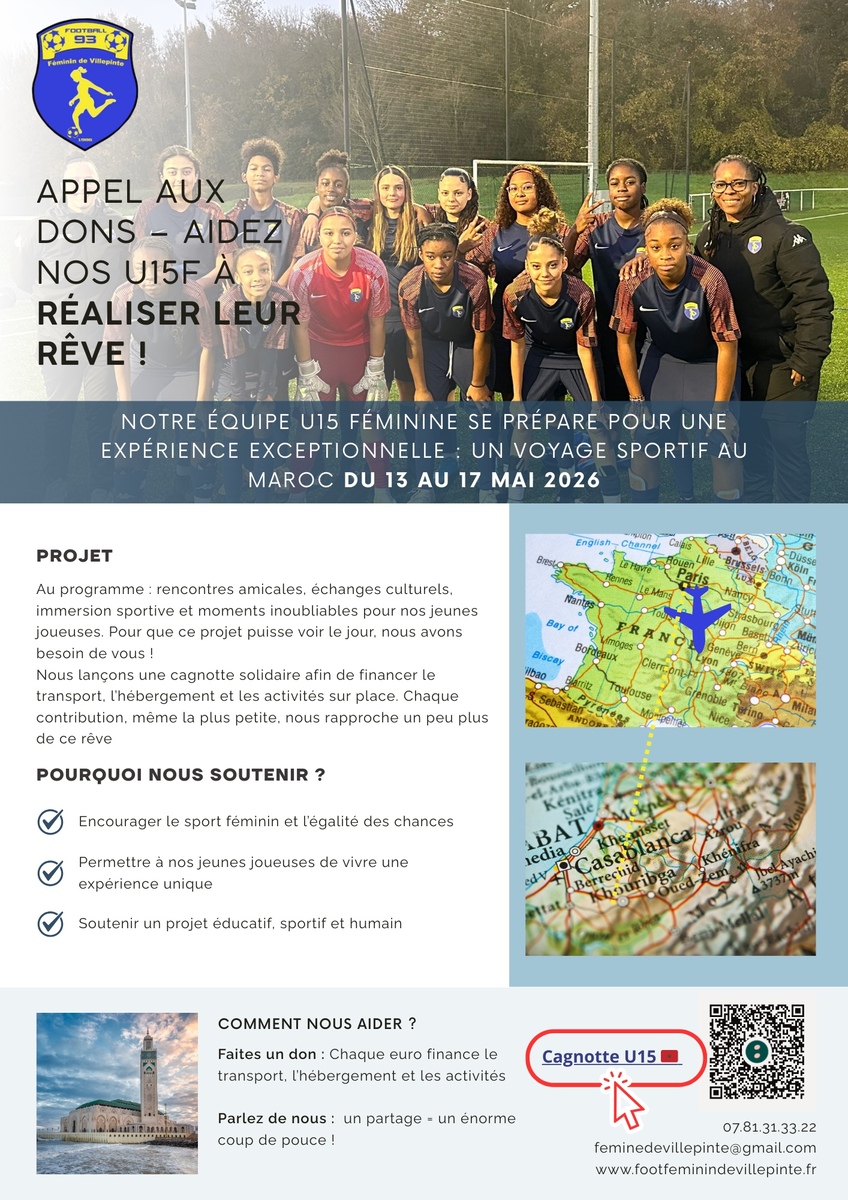 AIDEZ NOS U15F À PARTIR AU MAROC ! 