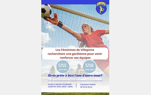 RECHERCHE : gardienne de but U15 et U18