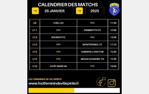 Programme du samedi 25 janvier 2025